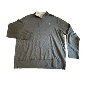 Polo Ralph Lauren Performance Sweater Mens‎ XL Gray Casual Preppy Quarter Zip